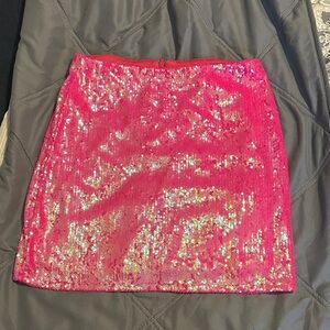 GB Girls Sparkling Fuchsia Sequin Skirt
